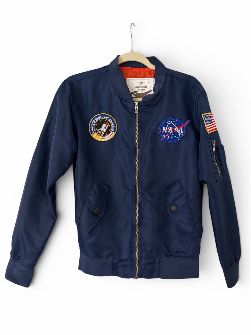 Asstseries militare NASA Patch Navy Bomber Jacket for men or women size M